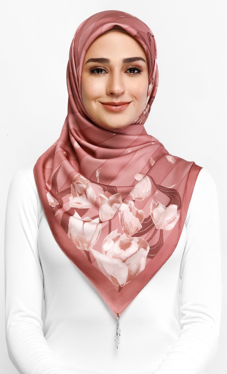 pink square scarf