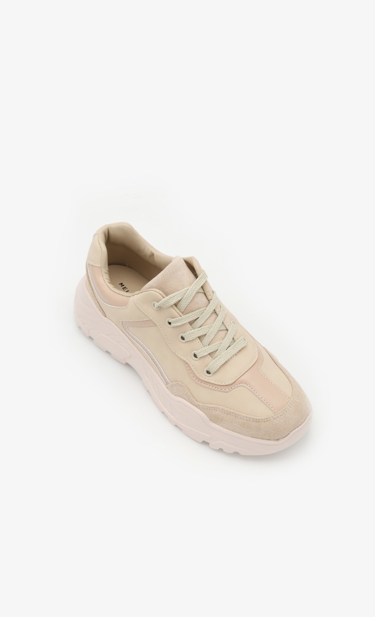 chunky nude sneakers