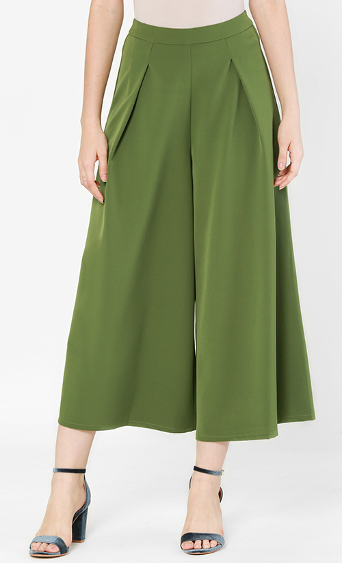 zara green culottes