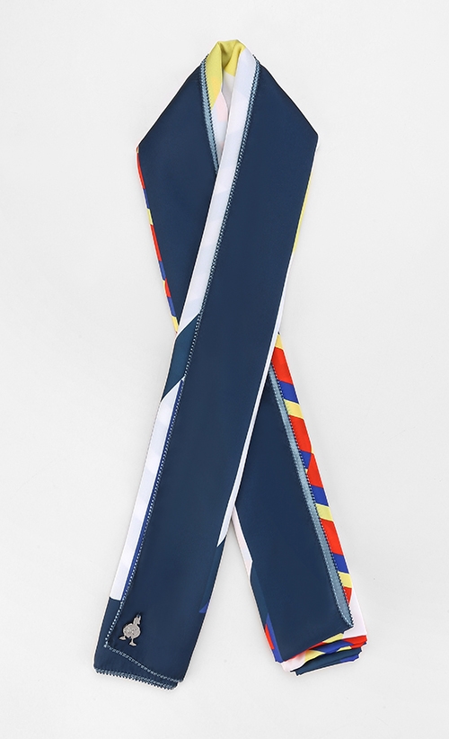 The Geometric dUCk Scarf in Navy | FashionValet