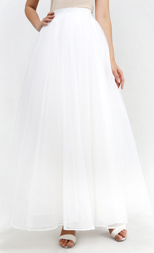 organza skirt white