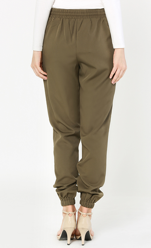 Zilla Drawstring Pants in Army Green | FashionValet