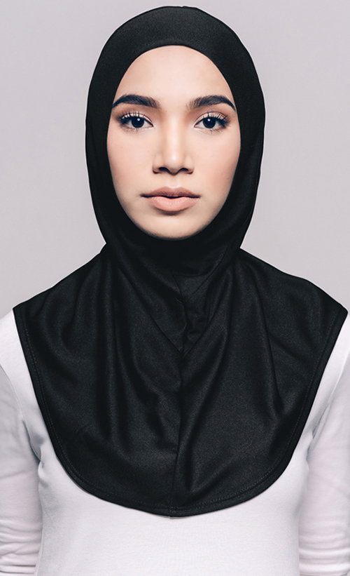 Najwaa Sport Fit Hijab in Black FashionValet