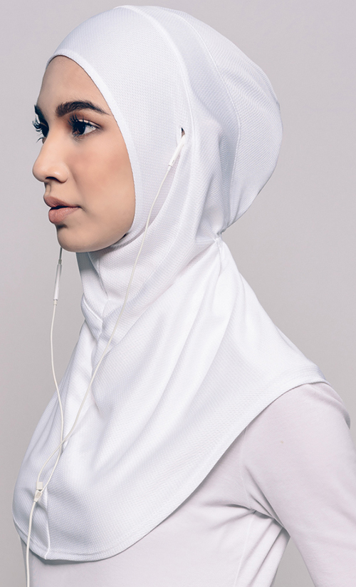 Najwaa Sport Fit Hijab in White | FashionValet