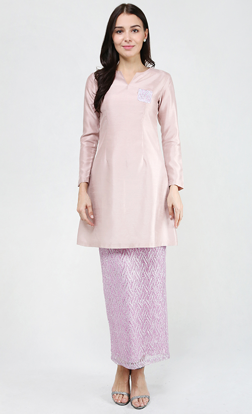 Rose Kurung Pahang In Pink Fashionvalet