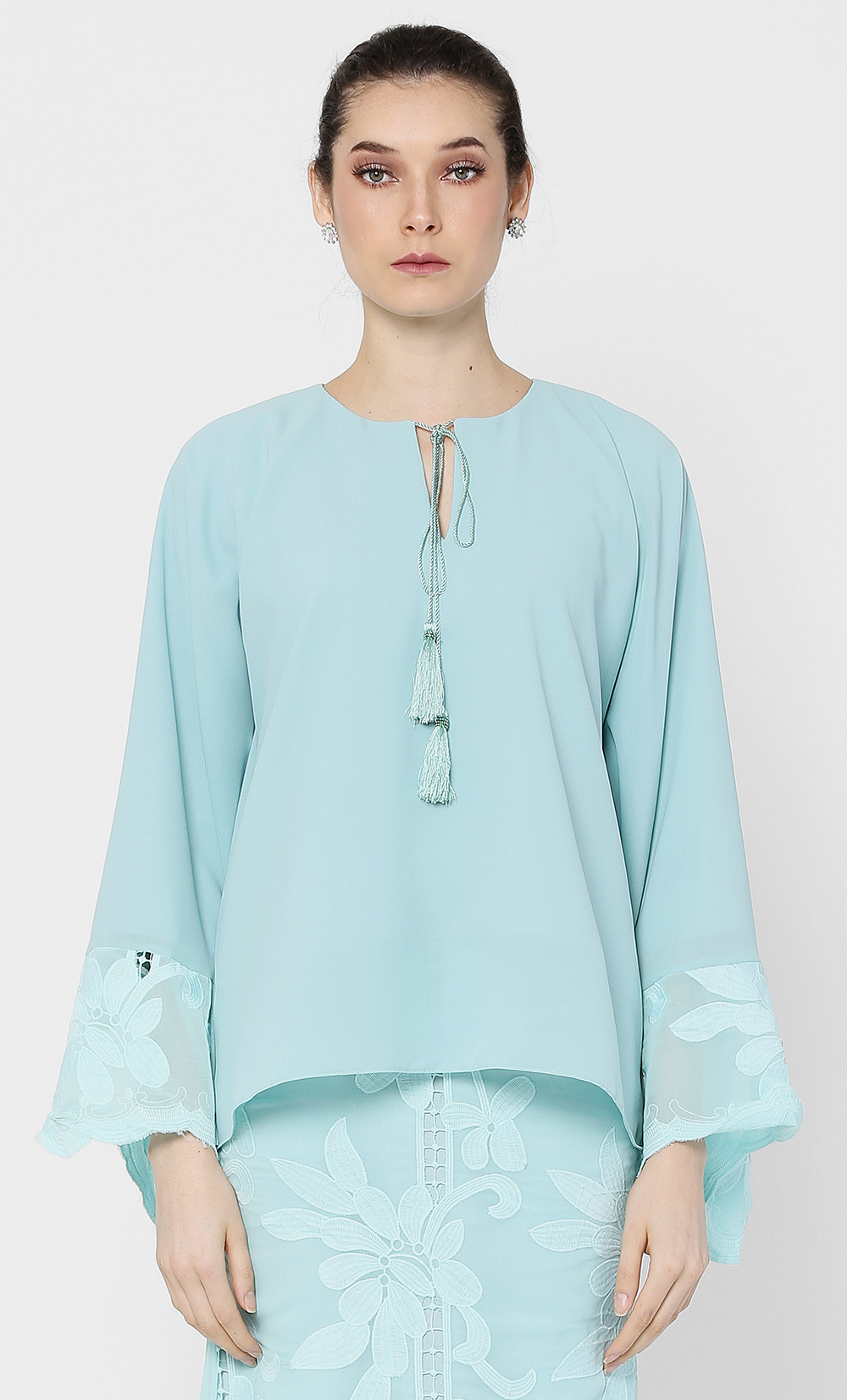 Marianne Kurung Kaftan Set Mint Blue Fashionvalet