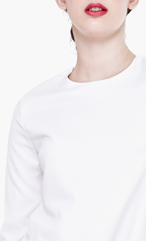 white long sleeved top