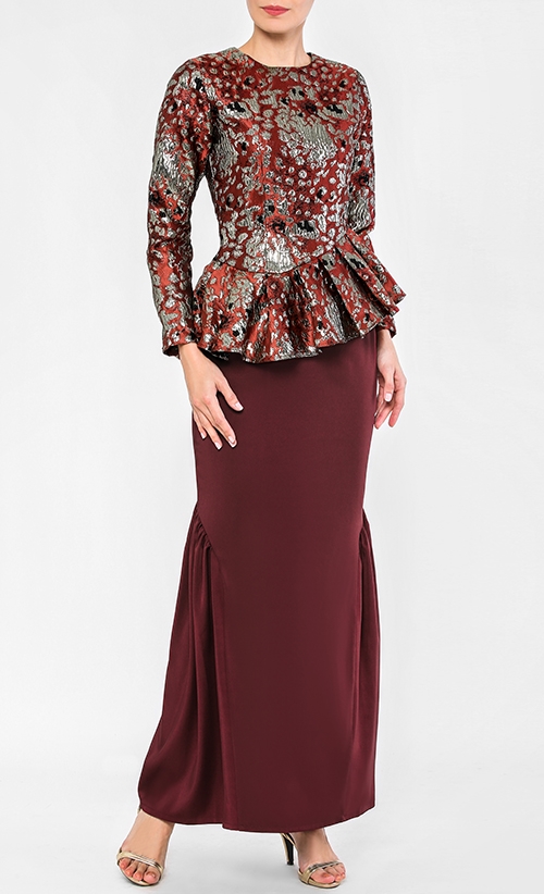 brocade peplum top