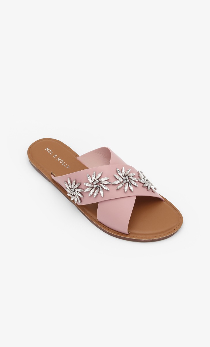 pink embellished sandals