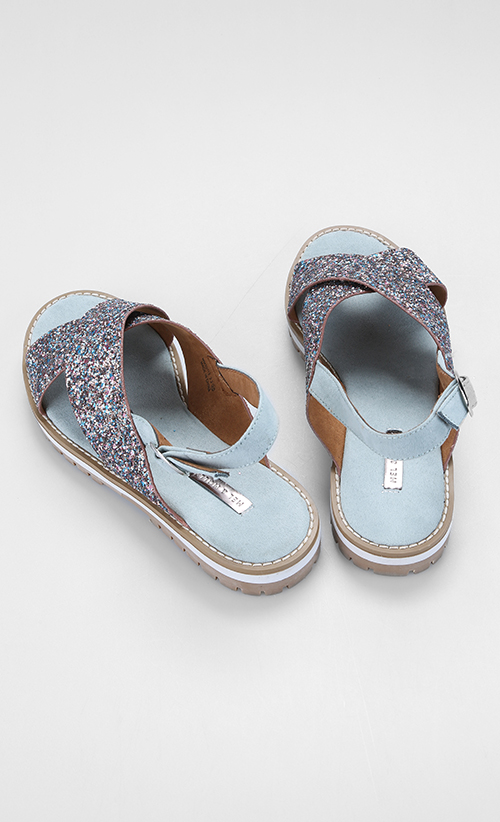 silver glitter flip flops