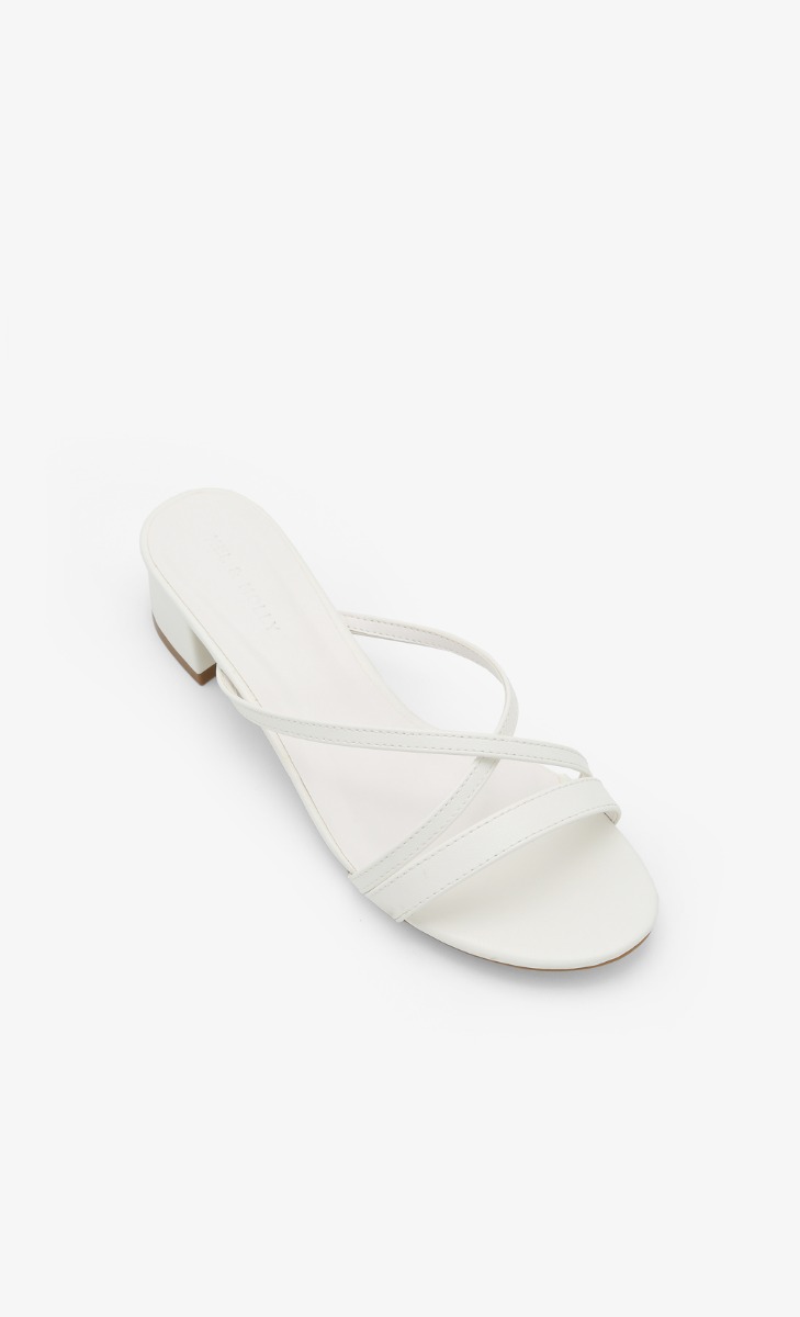 Susie Sandal Heels In White | FashionValet