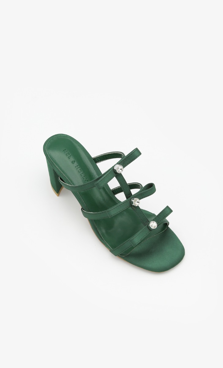 green embellished heels