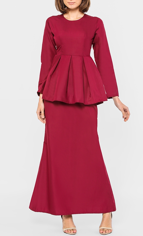 peplum maroon