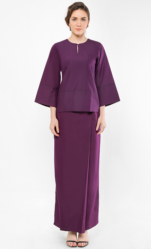 Kurung Kedah Qaseh In Mangosteen Purple Fashionvalet