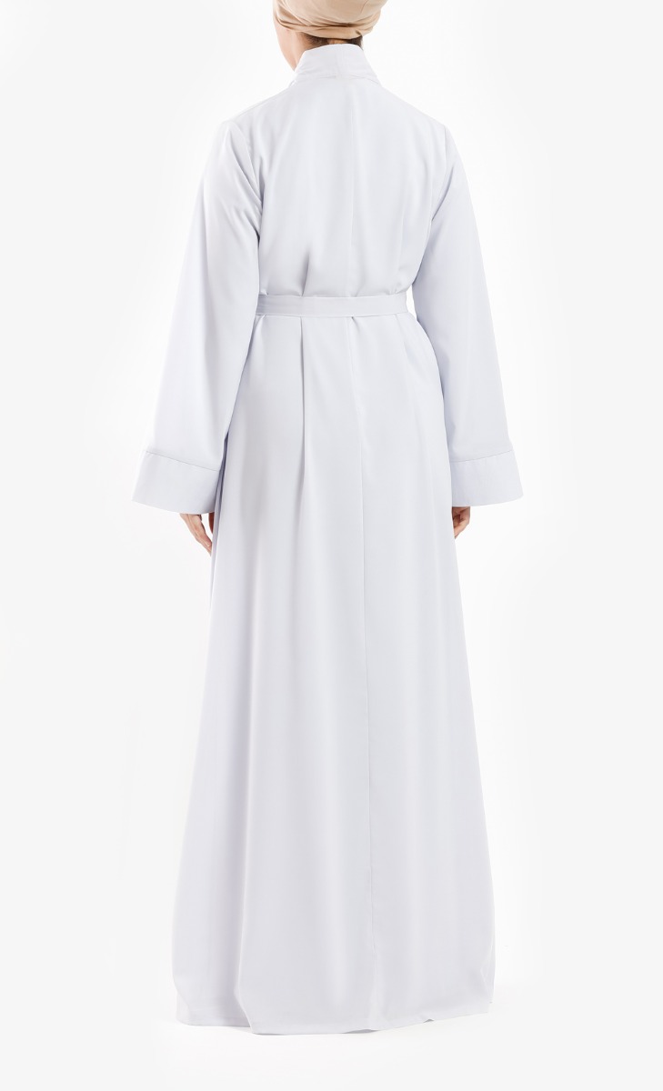 Abaya Set with Hijab in Dusty Blue | FashionValet