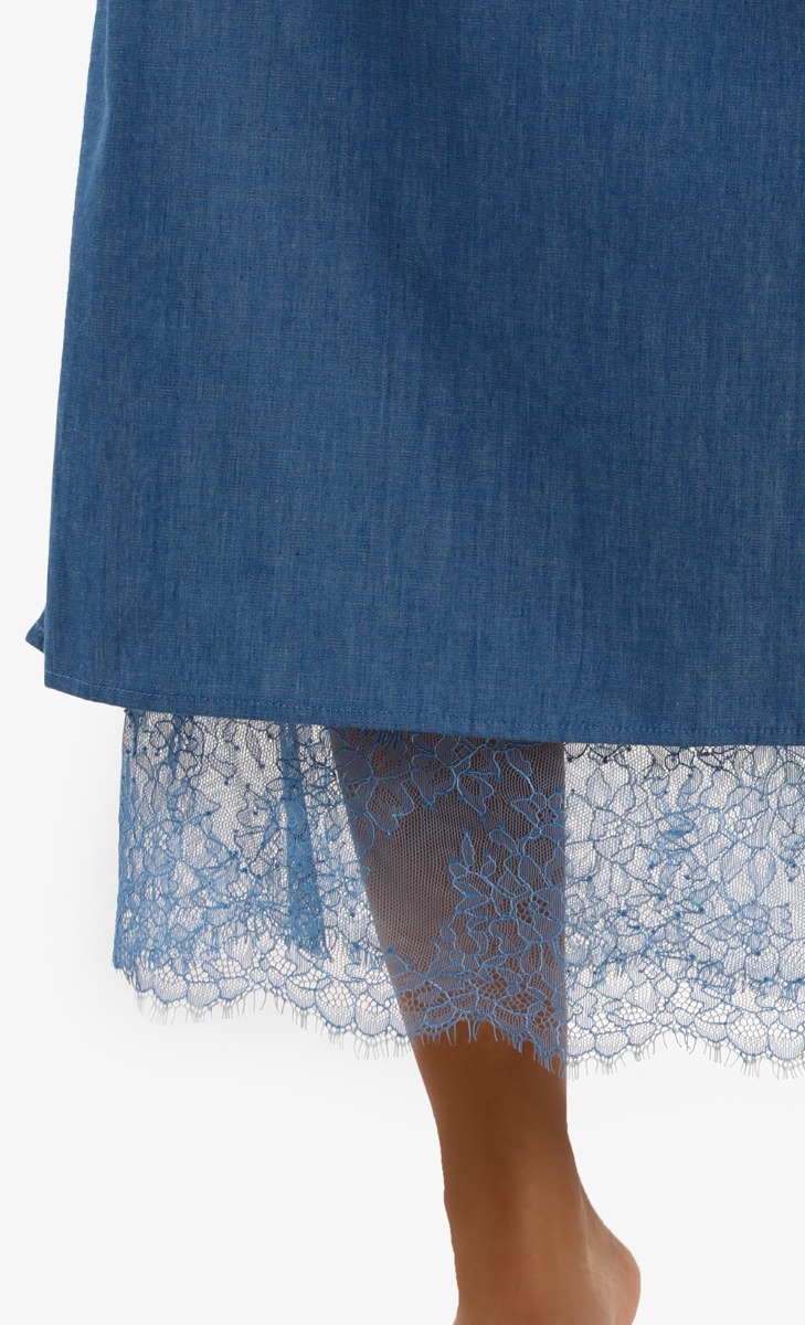blue lace skirt