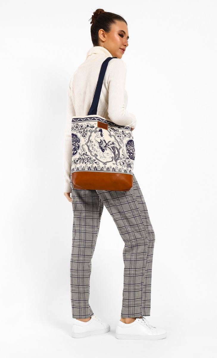 Tote Bag Rooster in Blue  FashionValet