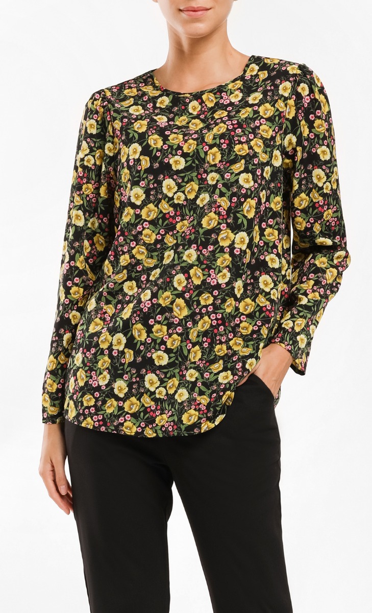 black and yellow blouse